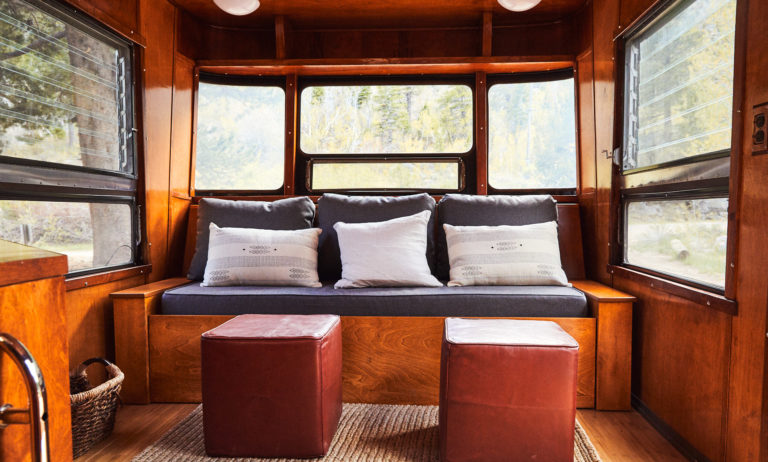 Seating area in guest camper