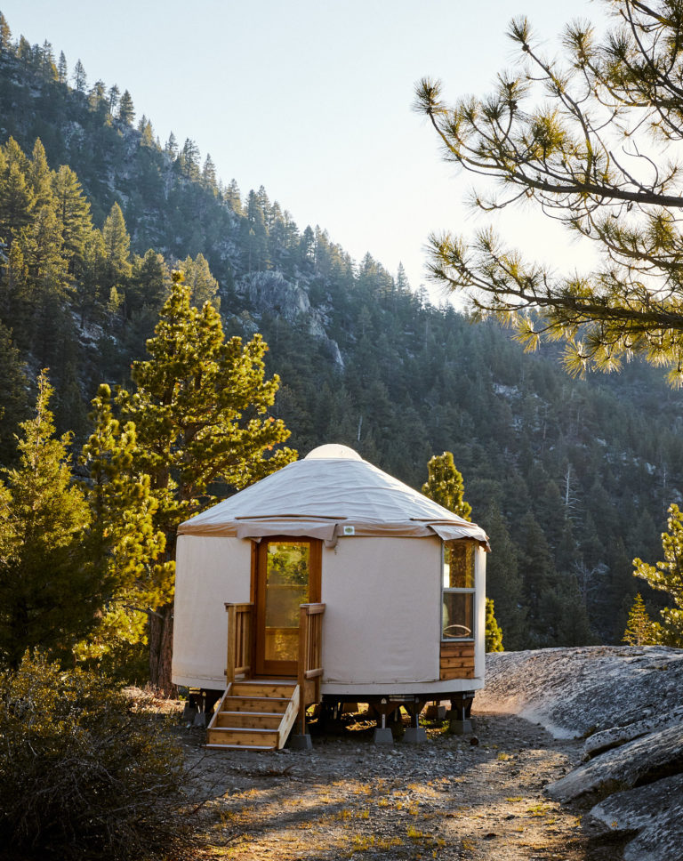 Yurt lodging in the mountains