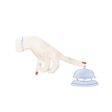 Cartoon hand ringing a bell