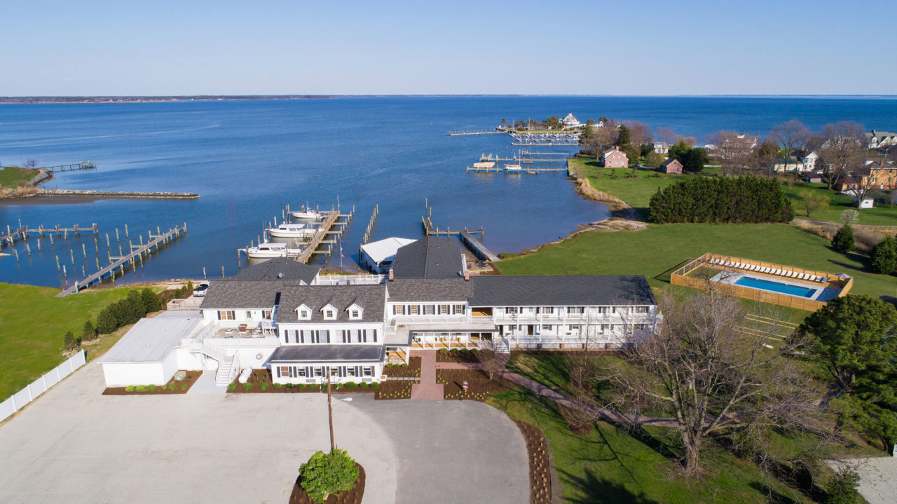 Drone shot of hotel property