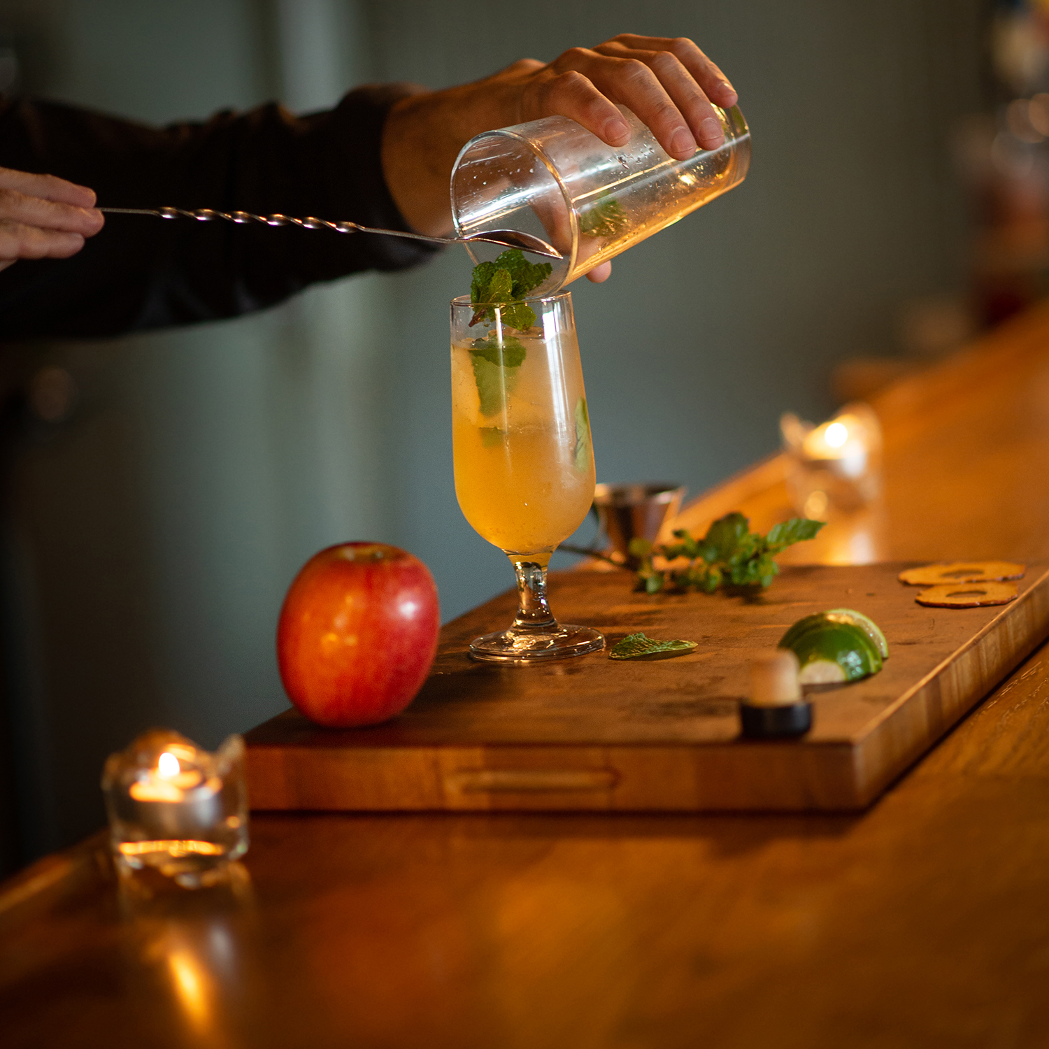 bartender making cocktail