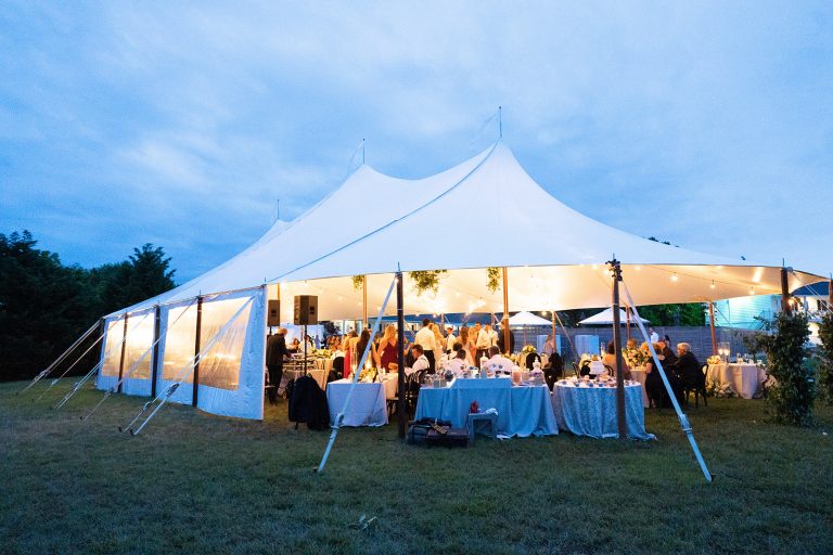 Wedding Reception in outdoor tent