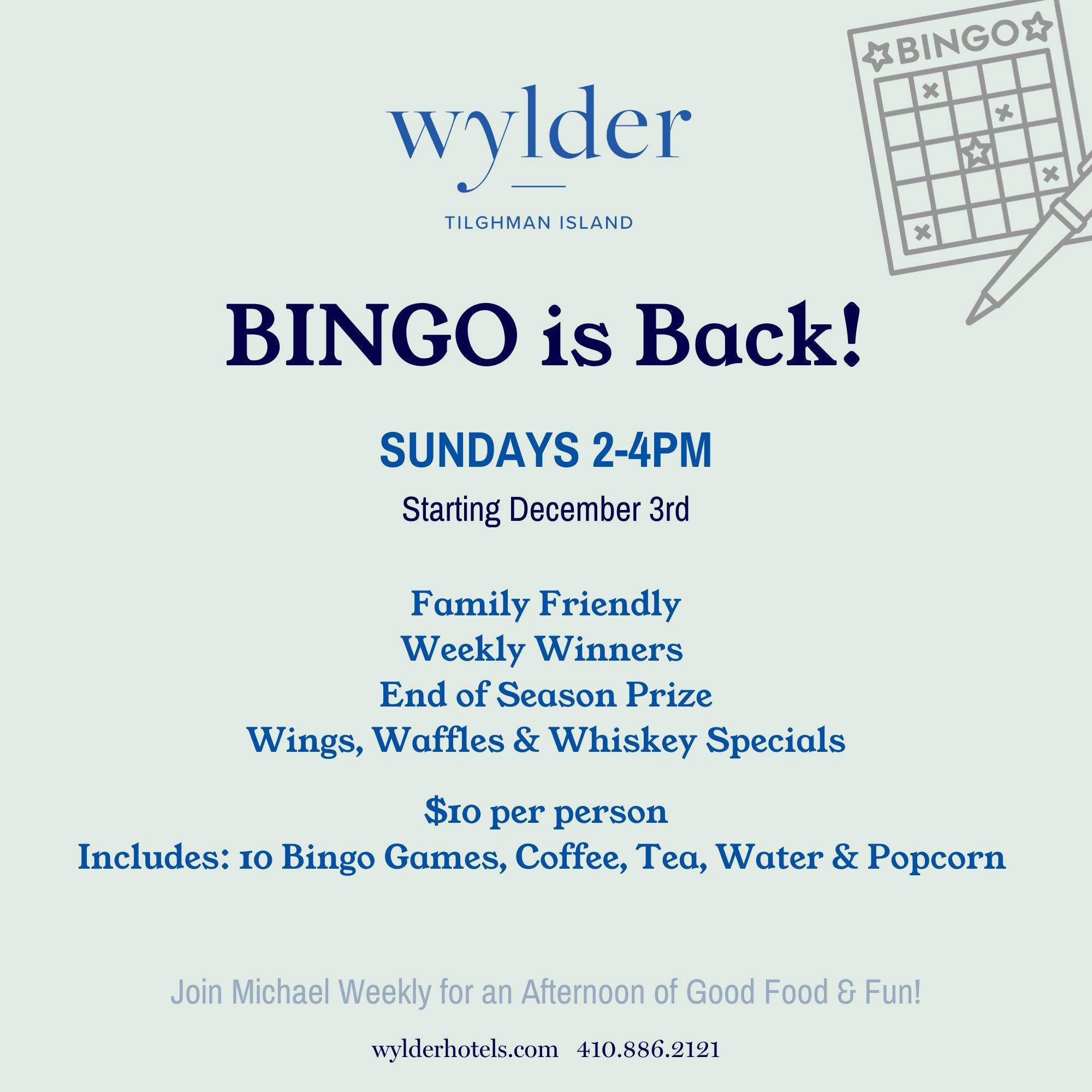 Bingo is back 2024 | wylder hotels