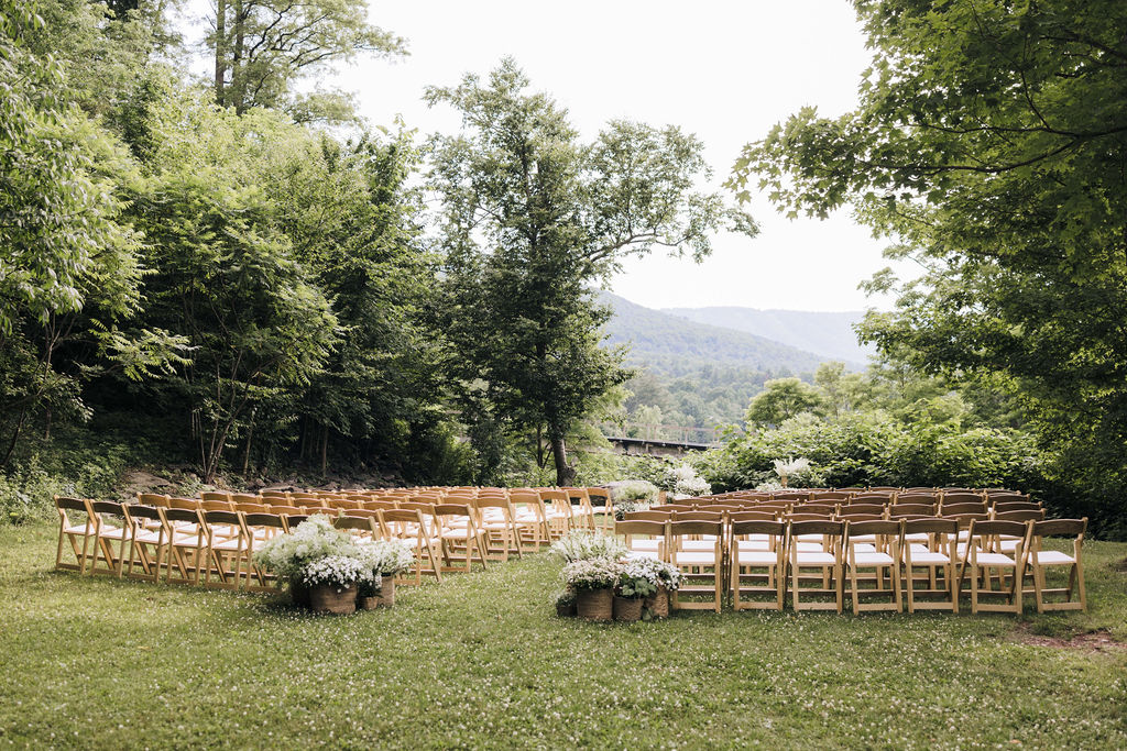 Windham weddings 3 Ceremony setup at the yard