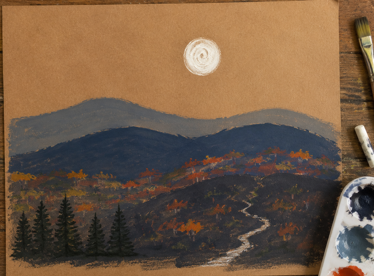 Catskills autumn landscape: acrylic & oil pastels 1 9f74844e fe8f 4304 b99a 58c184d30385 | wylder hotels